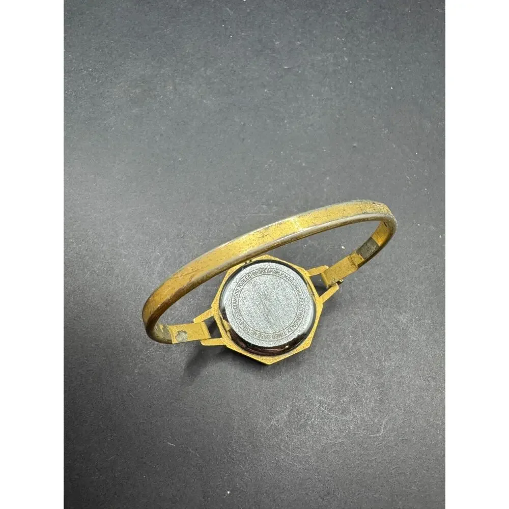 Chalet Shockresistant Swiss Made Diamond Tooled Watch Gold Tone Bangle Band